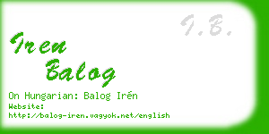 iren balog business card